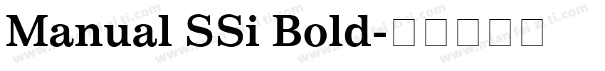 Manual SSi Bold字体转换